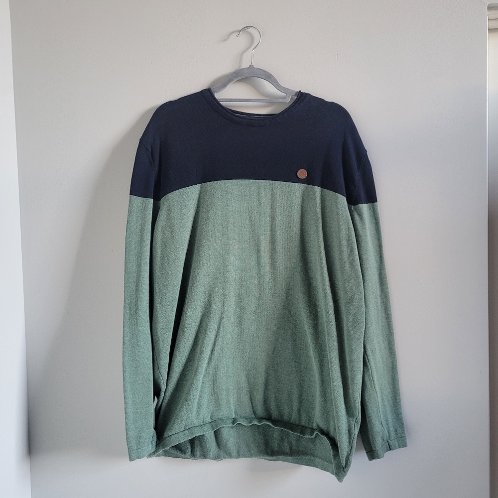 Springfield R[ECO]NSIDER Color-block Black and Green Long Sleeve Shirt Mens 2XL